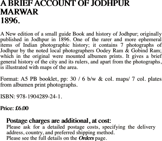 A BRIEF ACCOUNT OF JODHPUR 