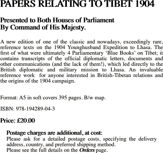 PAPERS RELATING TO TIBET 1904